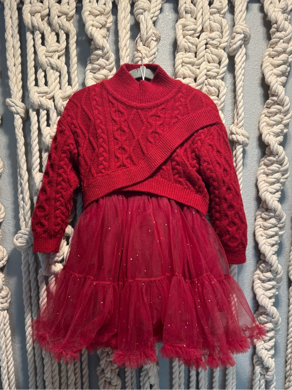 Mia Belle girls | Cozy Knitted Tutu Dress & Woolen Sweater Set